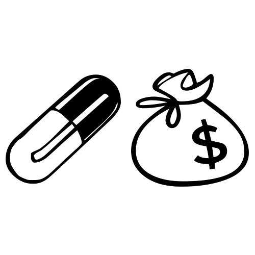 💊💰 Emoji Domain black and white Symbola rendering